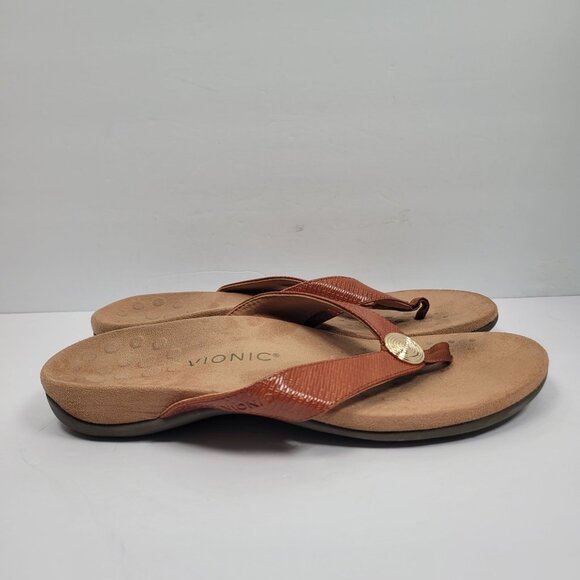 Vionic Hilda Woven Women's Brown Thong Sandals US Size US 11 - Picture 1 of 8